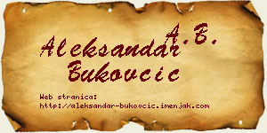Aleksandar Bukovčić vizit kartica
